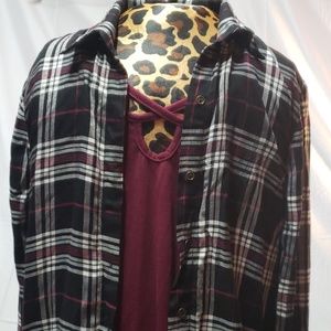 2PC tank+ button down long sleeve